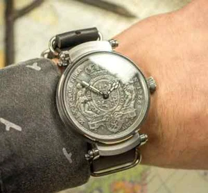 MARRIAGE WATCH 1980s coin watch Vintage custom watch exclusive ultra rare watch - Picture 1 of 6