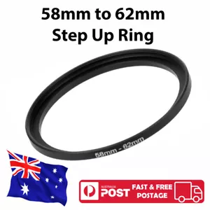 58-62 mm 58mm to 62mm 58mm-62mm Step-Up Stepping Up Ring Filter Adapter - Picture 1 of 3