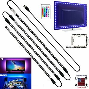 5050 RGB LED Strip Lights TV Back Light 5V USB Colour Changing with 24Key Remote