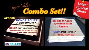 Engine & Cabin Air Filter For  HONDA ACCORD CROSSTOUR V6 & ACURA TL TSX CA10468 - Picture 1 of 1