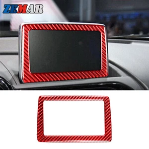 Cubierta de pantalla de navegación GPS de fibra de carbono roja para Mazda MX-5 Miata 2016-2020 - Imagen 1 de 9