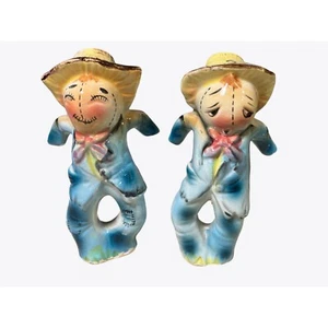 Scarecrow Salt and Pepper Vintage Shaker Set - Picture 1 of 10