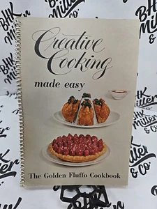 Creative Cooking Made Easy: The Golden Fluffo Cookbook (1956) Spiral-Bound - Foto 1 di 8