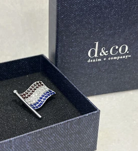 Broche prendedor Denim + Company D & Co. rojo blanco azul estrás bandera de los Países Bajos - Imagen 1 de 5