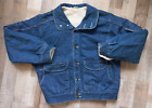 Vintage 80'S/90'S Hong Kong Denim Jean Fur Jacket Men's Size Xl Blue