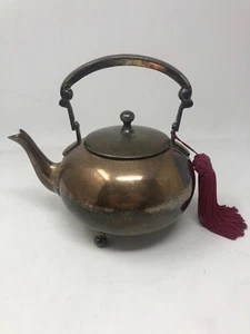 Vintage Art Deco Style Old Sheffield Plate Teapot w/ Adjustable Handle & 3 Legs - Picture 1 of 19