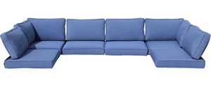 14x Outdoor Patio Furniture Chair Cushions Set Replacement Blue Sofa Insert - Picture 1 of 6