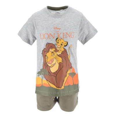 COMPLETO SHORT + T-SHIRT SIMBA DISNEY BAMBINO 100% COTONE - EX1044GRIGIO - Immagine 1 di 4