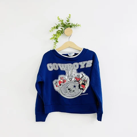 Vintage Dallas Cowboys 1993 Warner Bros Toddler Sweatshirt Size 12 Months Stains Cover