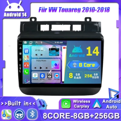 8G+256GB Autoradio Für VW Touareg 2010-2018 CarPlay GPS Android 14 Navi DAB+ DSP - Bild 1 von 4