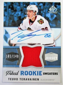 2014-15 SP Game Used Inked Rookie Sweater Teuvo Teravainen Auto Jersey Hawks/149 - Picture 1 of 2