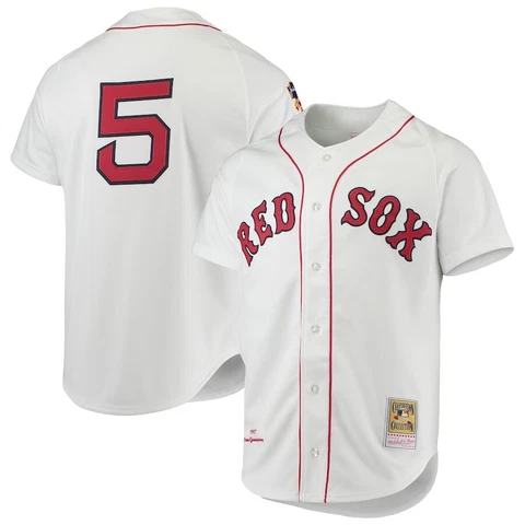 Boston Red Sox Nomar Garciaparra Mitchell Ness White 1997 MLB Authentic Jersey Cover