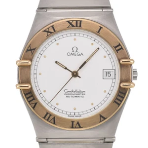 OMEGA Constellation date 368.1075 K18 flat bezel Automatic Men's Watch J#139745 - Picture 1 of 10