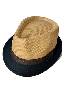 Kiabi French Fedora Men Hat Braided Fiber Paper Natural 6 7/8 - Picture 1 of 11