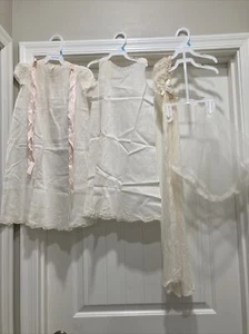 4 Piece Antique Baby Christening Set Flaws - Picture 1 of 24