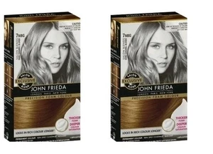 2 X John Frieda Precision Foam Colour Hair Dye 7NBG DARK CARAMEL BLONDE - Picture 1 of 6