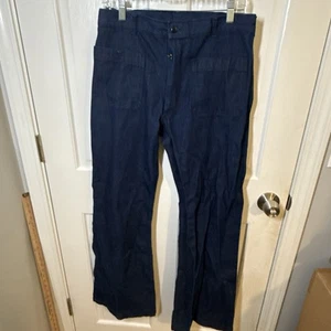 Anchor Dungarees Men’s Sailor Pants Blue Denim Size 33/34 Vintage - Picture 1 of 13