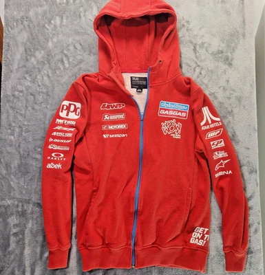 Troy Lee Designs TLD GasGas Racing Team Hoodie Red Full-Zip Sponsor Logos XL - Image 1 of 4