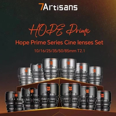 7 ARTISANS 7artisans 10/16/25/35/50/85mm T2.1 Cinema Lens for Sony E Fuji X Canon RF M4/3