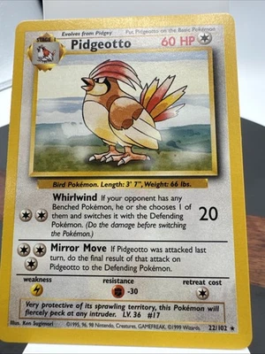 Pidgeotto Base Set SPANISH Pokemon Card 22-102 - Image 1 of 4