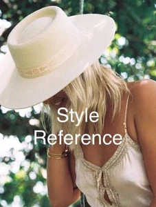 Cappello Barca Juno Mancanza Colore Taglia S (55 cm) Colore Beige Oro Boho Western Lana - Foto 1 di 19