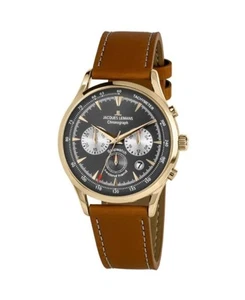 JACQUES LEMANS Men Analog Quartz Casual Watch Classic Dress Black Dial Waterproo - Picture 1 of 6
