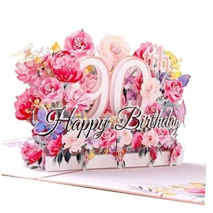 90th Birthday Pop Up Card, Happy 90th Birthday Card for Her, Women, Wife, 90th - Picture 1 of 8
