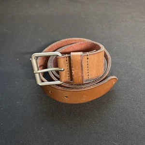 Express Men's Brown Leather 1.25" Wide Belt Size 30 / 32 - Picture 1 of 5