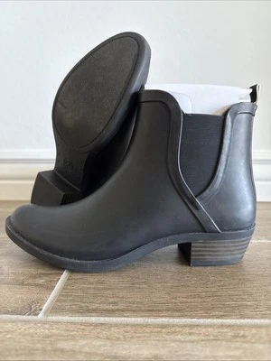 Botín de lluvia para mujer Lucky Brand Basel H2O en negro, talla 10 M Foto 1 de 4
