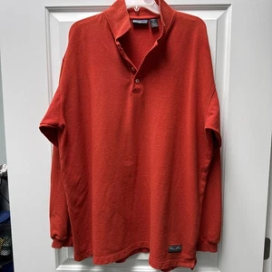 Patagonia Worn Wear Polo Shirt Men’s XL Long Sleeve Orange With Logo - Picture 1 of 11