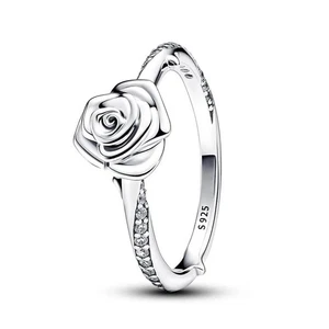 Anillo de plata 925 rosa en flor para mujer - Exquisita joyería de moda para fiesta - Imagen 1 de 3