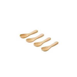 Set of 4 Handmade Tiny Wooden Spoons Mini 2.3" Condiment Sauce - Picture 1 of 1