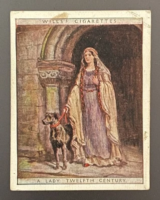 Wills Cigarette Card English Period Costumes #1  A Lady, 12th Century. - Image 1 of 2
