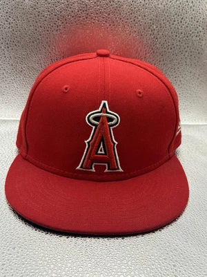 Los Angeles Angels Hat Cap Fitted Mens 6 7/8 Red MLB Baseball New Era - Image 1 of 4