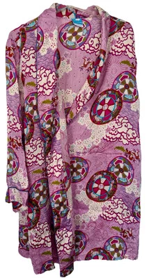 Nick & Nora Robe Kaftan Kimono L/XL Women’s 100% Silk Asian Dragon Pink~No Tie - Image 1 of 4