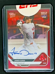 2025 Topps Road to Opening Day Jaren Duran ROSSO Parallel Auto 1/5 Red Sox - Foto 1 di 2