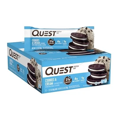 Barritas proteicas de galletas y crema Quest Nutrition, 21G de proteína, 1G de azúcar, 4G neto  Foto 1 de 4