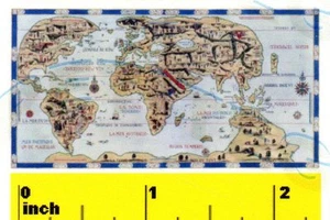 Impresión Miniatura Medieval TUDOR Mapa del Mundo 1546 - Casa de Muñecas escala 1:12 - Imagen 1 de 1