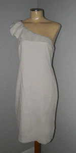 Clearance Sale ~ ANN TAYLOR ~ WHITE One Shoulder Cocktail Party SHIFT DRESS 10 - Picture 1 of 4