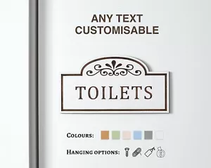 Custom Wooden Toilet Sign | Bathroom Wall Sign | Personalised Wooden Plaque - Picture 1 of 18
