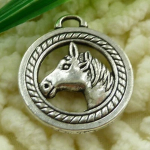 45Pcs Tibetan Silver Horse Head Charms Pendant 28X25MM S1502 DIY Jewelry Making - Picture 1 of 6