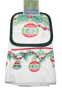 Pfaltzgraff Holiday Garland Kitchen Set Pot Holder Tea Towel USA Accessories - Picture 1 of 4