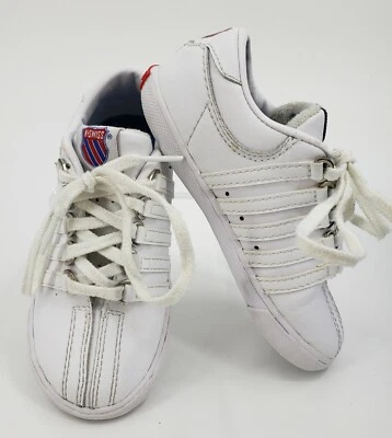 Zapatillas bajas K Swiss clásicas de cuero blanco para bebés pequeños 20100 anchas talla 9,5 Foto 1 de 4