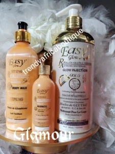 3pcs. Easy glow Natural fairness body milk, serum & Gold exfoliating scrub ๐๐ - Picture 1 of 5