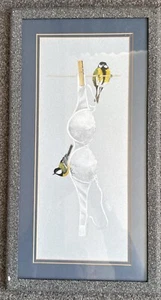 Great Tits, Bird Artwork, Framed Art, Garden Animals, Original not Print Risqué - Picture 1 of 7