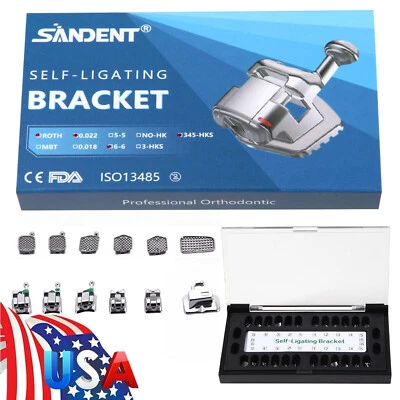 Dental Orthodontic Self-Ligating Brackets Braces Roth 022 Hooks 345&Buccal Tubes - Image 1 of 4