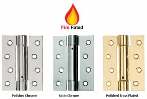 Self Closing Adjustable Single Action Spring Hinges Fire Rated Chrome & Brass - Picture 1 of 9