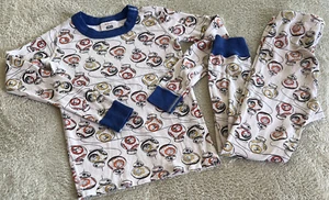 Hanna Andersson Star Wars Boys White Blue Long Sleeve Pajamas 6-7 120 cm - Foto 1 di 8