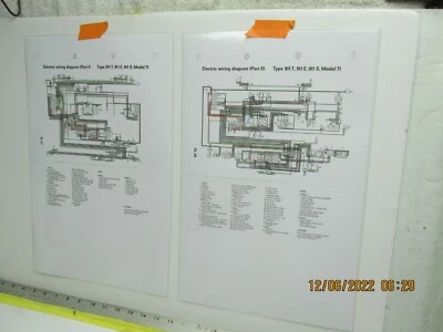 Porsche 911 1971 diagrama de cableado de fábrica recubierto de plástico LWB original genuino Foto 1 de 4