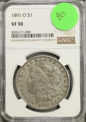 1891 O Morgan Silver Dollar NGC VF 30 Very Fine #1-008 - Image 1 of 2